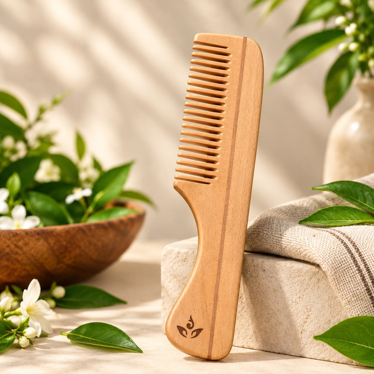 Vanya Neem Comb with Handle